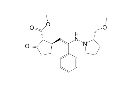 E-(+)-(2S,1"R,2"R)-1-{2'-[2"-(Methoxycarbonyl)-3-oxocyclopentyl ]-1-phenylethylideneamino }-2-(methoxymethyl)-pyrrolidine