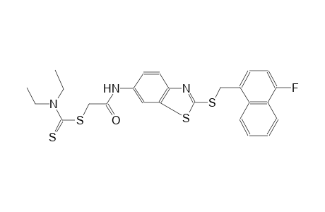 2-[(2-{[(4-fluoro-1-naphthyl)methyl]sulfanyl}-1,3-benzothiazol-6-yl)amino]-2-oxoethyl diethyldithiocarbamate