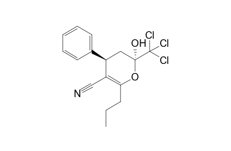 (4R, 6S)-6-Hydroxy-4-phenyl-2-propyl-6-(trichloromethyl)-5,6-dihydro-4H-pyran-3-carbonitrile