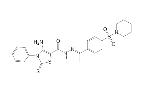 4-Amino-3-phenyl-N'-(1-(4-(piperidin-1-ylsulfonyl)phenyl)ethylidene)-2-thioxo-2,3-dihydrothiazole-5-carbohydrazide