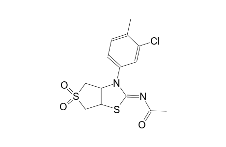 N-((2Z)-3-(3-chloro-4-methylphenyl)-5,5-dioxidotetrahydrothieno[3,4-d][1,3]thiazol-2(3H)-ylidene)acetamide