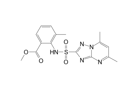 Benzoic acid, 2-[[(5,7-dimethyl[1,2,4]triazolo[1,5-a]pyrimidin-2-yl)sulfonyl]amino] -3-methyl-, methyl ester