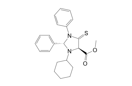 4-Imidazolidinecarboxylic acid, 3-cyclohexyl-1,2-diphenyl-5-thioxo-, methyl ester, trans-