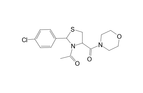 1-[2-(4-chlorophenyl)-4-(morpholine-4-carbonyl)-1,3-thiazolidin-3-yl]ethanone