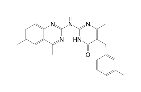 4(3H)-pyrimidinone, 2-[(4,6-dimethyl-2-quinazolinyl)amino]-6-methyl-5-[(3-methylphenyl)methyl]-