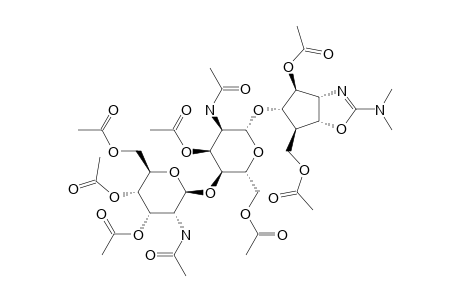 (3AR,4S,5S,6R,6AR)-4-ACETOXY-6-(ACETOXYMETHYL)-2-(DIMETHYLAMINO)-3A,5,6,6A-TETRAHYDRO-4H-CYCLOPENTOXAZOL-5-YL-2-ACETAMIDO-4-O-(2-ACETAMIDO-3,4,6-TRI-O-ACETYL-2