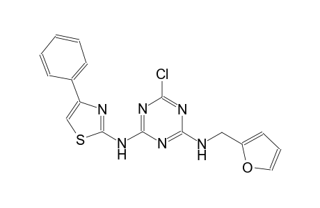 1,3,5-triazine-2,4-diamine, 6-chloro-N~2~-(2-furanylmethyl)-N~4~-(4-phenyl-2-thiazolyl)-