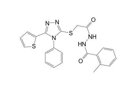 2-Methyl-N'-[1-oxo-2-[(4-phenyl-5-thiophen-2-yl-1,2,4-triazol-3-yl)thio]ethyl]benzohydrazide
