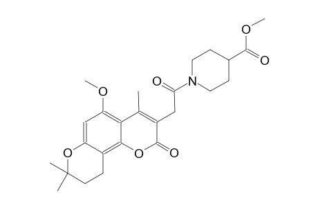 methyl 1-(2-(5-methoxy-4,8,8-trimethyl-2-oxo-2,8,9,10-tetrahydropyrano[2,3-f]chromen-3-yl)acetyl)piperidine-4-carboxylate