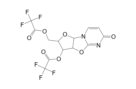 Acetic acid, trifluoro-, [2,3,3a,9a-tetrahydro-6-oxo-3-[(trifluoroacetyl)oxy]-6H-furo[2',3':4,5]oxazolo[3,2-c]pyrimidin-2-yl]methyl ester, [2R-(2.alpha.,3.beta.,3a.beta.,9a.beta.)]-