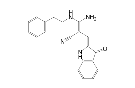 (2Z)-3-amino-2-[(Z)-(3-oxo-1,3-dihydro-2H-indol-2-ylidene)methyl]-3-[(2-phenylethyl)amino]-2-propenenitrile