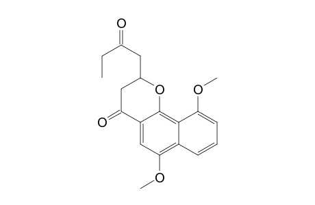 4H-Naphtho[1,2-b]pyran-4-one, 2,3-dihydro-6,10-dimethoxy-2-(2-oxobutyl)-