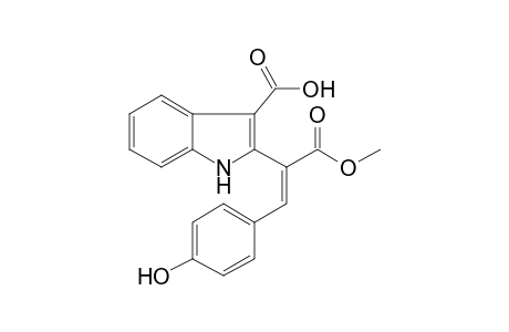 2-[(E)-1-(4-hydroxyphenyl)-3-methoxy-3-oxidanylidene-prop-1-en-2-yl]-1H-indole-3-carboxylic acid