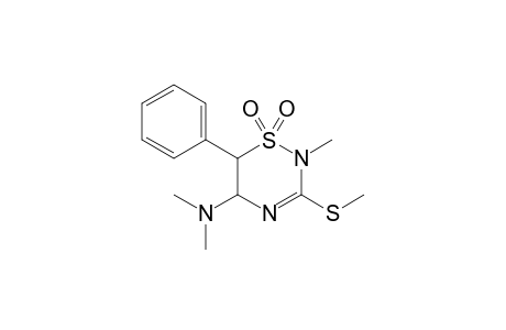 N,N,2-trimethyl-3-(methylthio)-1,1-dioxo-6-phenyl-5,6-dihydro-1,2,4-thiadiazin-5-amine