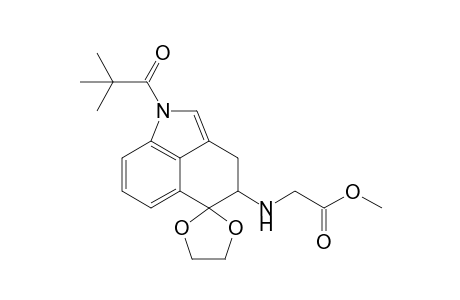 (+-)-5,5-Ethylenedioxy-4-(N-methoxycarbonylmethyl)amino-1-pivaloyl-1,3,4,5-tetrahydrobenz[c,d]indole