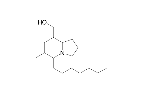 5- Heptyl-6-methyl-8-(hydroxymethyl)-indolizidine