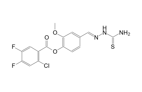 benzoic acid, 2-chloro-4,5-difluoro-, 4-[(E)-[2-(aminocarbonothioyl)hydrazono]methyl]-2-methoxyphenyl ester