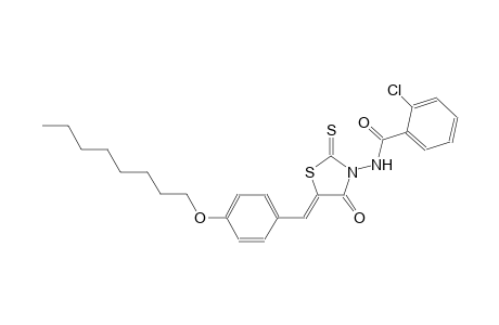 2-chloro-N-{(5Z)-5-[4-(octyloxy)benzylidene]-4-oxo-2-thioxo-1,3-thiazolidin-3-yl}benzamide