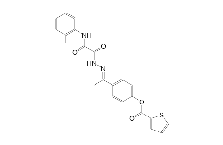 4-{(1E)-N-[(2-fluoroanilino)(oxo)acetyl]ethanehydrazonoyl}phenyl 2-thiophenecarboxylate