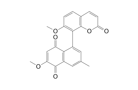 2-Methoxy-5-(7-methoxy-2-oxidanylidene-chromen-8-yl)-7-methyl-naphthalene-1,4-dione