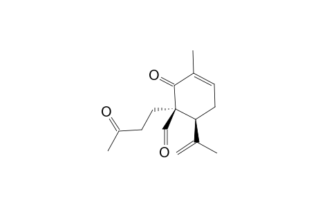 (1S,6S)-3-methyl-2-oxidanylidene-1-(3-oxidanylidenebutyl)-6-prop-1-en-2-yl-cyclohex-3-ene-1-carbaldehyde