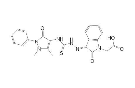 1H-indole-1-acetic acid, 3-[[[(2,3-dihydro-1,5-dimethyl-3-oxo-2-phenyl-1H-pyrazol-4-yl)amino]carbonothioyl]hydrazono]-2,3-dihydro-2-oxo-, (3E)-