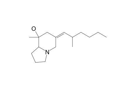 8-HYDROXY-8-METHYL-6-(2'-METHYLHEXYLIDENE)-1-AZABICYCLO-[4.3.0]-NONANE