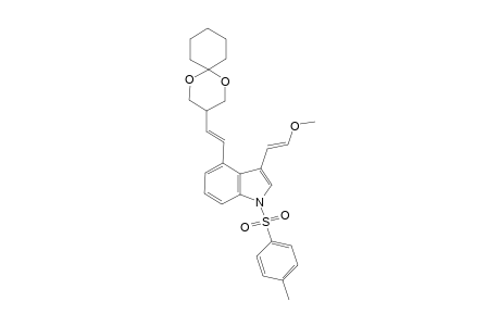 4-[2-spiro[cyclohexane-1,2'-1',3'-dioxan-5'-yl]ethenyl]-N-tosy-3-(2-methoxyethenyl)indole