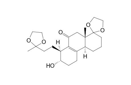 (+-)-A-nor-D-homo-10-[3-(ethylidenedioxy)butyl]-17-(ethylidenedioxy)-19-nor-androst-8-en-5,11-dione-5-ol