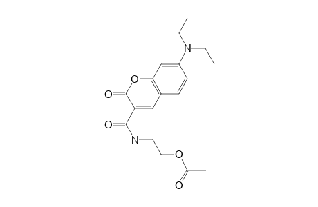 2-{[7-(Diethylamino)-2-oxochromen-3-yl]formamido}ethyl acetate