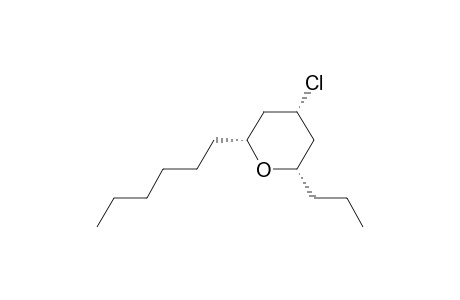 2H-Pyran, 4-chloro-2-hexyltetrahydro-6-propyl-, (2.alpha.,4.alpha.,6.alpha.)-
