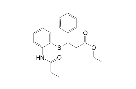 3-[2-(propionylamino)phenylthio]-[ethyl-(3-phenyl)propanoate]