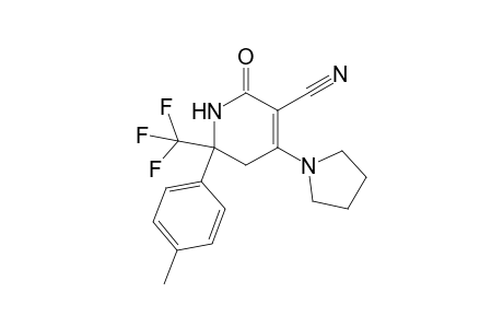 2-(4-Methylphenyl)-6-oxidanylidene-4-pyrrolidin-1-yl-2-(trifluoromethyl)-1,3-dihydropyridine-5-carbonitrile