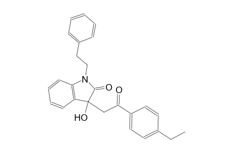2H-indol-2-one, 3-[2-(4-ethylphenyl)-2-oxoethyl]-1,3-dihydro-3-hydroxy-1-(2-phenylethyl)-