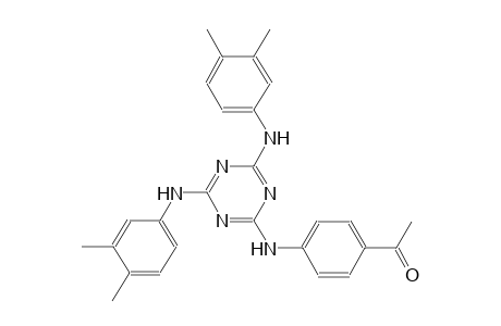 1-(4-{[4,6-bis(3,4-dimethylanilino)-1,3,5-triazin-2-yl]amino}phenyl)ethanone