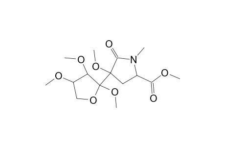 L-Proline, 4-methoxy-1-methyl-5-oxo-4-(tetrahydro-2,3,4-trimethoxy-2-furanyl)-, methyl ester