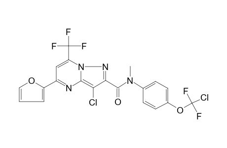 3-Chloranyl-N-[4-[chloranyl-bis(fluoranyl)methoxy]phenyl]-5-(furan-2-yl)-N-methyl-7-(trifluoromethyl)pyrazolo[1,5-a]pyrimidine-2-carboxamide