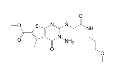 methyl 3-amino-2-({2-[(3-methoxypropyl)amino]-2-oxoethyl}sulfanyl)-5-methyl-4-oxo-3,4-dihydrothieno[2,3-d]pyrimidine-6-carboxylate