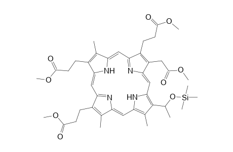 21H,23H-Porphine-2,7,18-tripropanoic acid, 8-(2-methoxy-2-oxoethyl)-3,13,17-trimethyl-12-[1-[(trimethylsilyl)oxy]ethyl]-, trimethyl ester