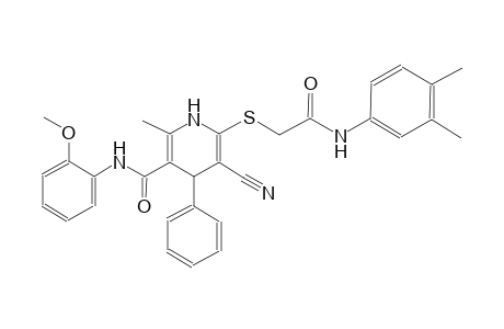 5-cyano-6-{[2-(3,4-dimethylanilino)-2-oxoethyl]sulfanyl}-N-(2-methoxyphenyl)-2-methyl-4-phenyl-1,4-dihydro-3-pyridinecarboxamide