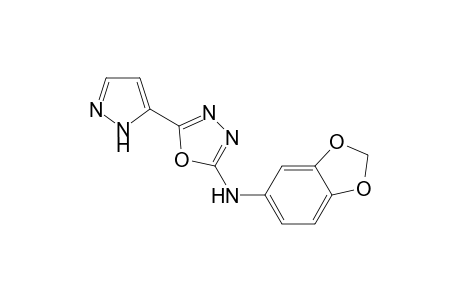 1,3,4-Oxadiazol-2-amine, N-(1,3-benzodioxol-5-yl)-5-(1H-pyrazol-5-yl)-