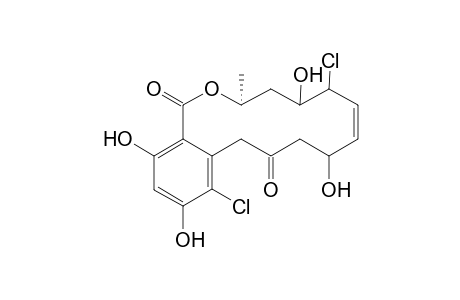 6,13-Dichloro-5,9,14,16-tetrahydroxy-3-methyl-3,4,5,6,9,10-hexahydro-1H-2-benzoxacyclotetradecine-1,11(12H)-dione