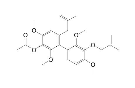 3-Acetoxy-2,2',4,4'-tetramethoxy-6-(2-methylprop-2-enyl)-3'-(2-methylprop-2-enyloxy)biphenyl