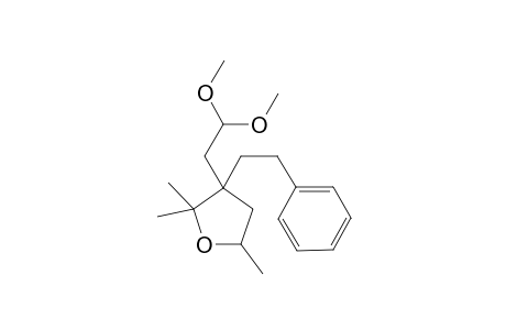 2,5,5-Trimethyl-4-(2-phenylethyl)-4-[(2,2-dimethoxy)ethyl]tetrahydrofuran