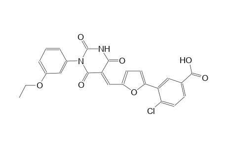 4-chloro-3-{5-[(E)-(1-(3-ethoxyphenyl)-2,4,6-trioxotetrahydro-5(2H)-pyrimidinylidene)methyl]-2-furyl}benzoic acid