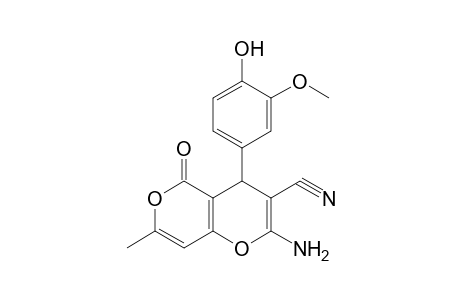 2-Amino-4-(4-hydroxy-3-methoxyphenyl)-7-methyl-5-oxo-4H,5H-pyrano[4,3-b]pyran-3-carbonitrile