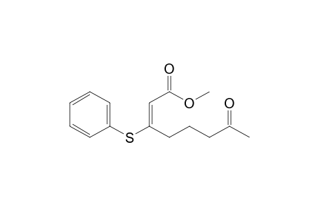 Methyl 3-(phenylthio)-7-oxooct-2-enoate (E)