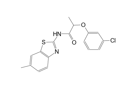 2-(3-chlorophenoxy)-N-(6-methyl-1,3-benzothiazol-2-yl)propanamide