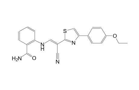 2-({(E)-2-cyano-2-[4-(4-ethoxyphenyl)-1,3-thiazol-2-yl]ethenyl}amino)benzamide