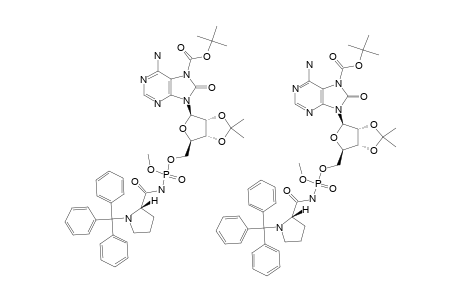 N7-Tert.-butoxycarbonyl-2',3'-o-isopropylidene-8-oxoadenosine-5'-[methyl-N-(N-trityl-L-prolyl)-phosphoramidate]